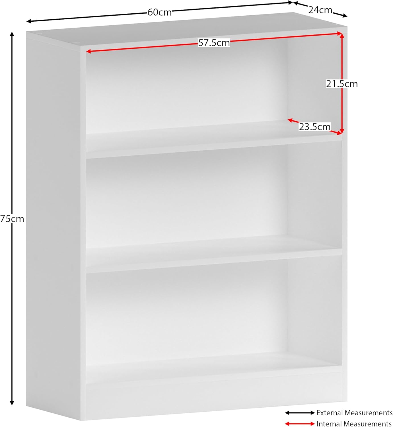 White Wooden Shelving Display Storage Unit Office Living Room Furniture