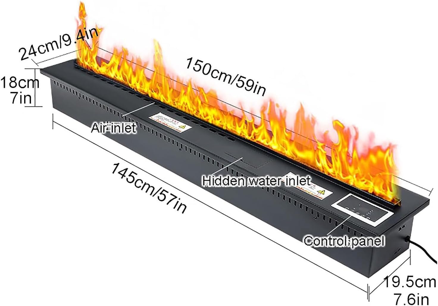 Electric Fireplace,Water Vapor Fireplace with Real Water