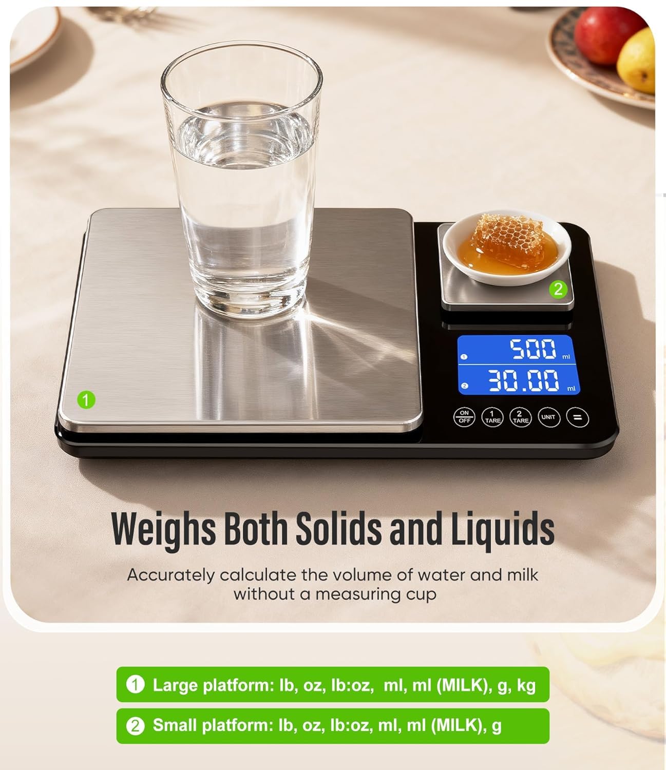 Dual Platform Kitchen Scales with High Precision