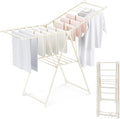 Clothes Drying Rack, 2 Layer Foldable Clothes Horse with 3 Height Adjustable Clothes Airer