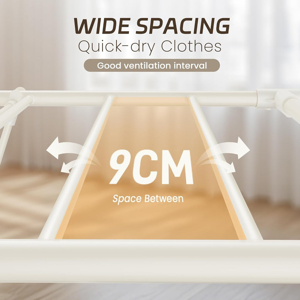 Clothes Drying Rack, 2 Layer Foldable Clothes Horse with 3 Height Adjustable Clothes Airer