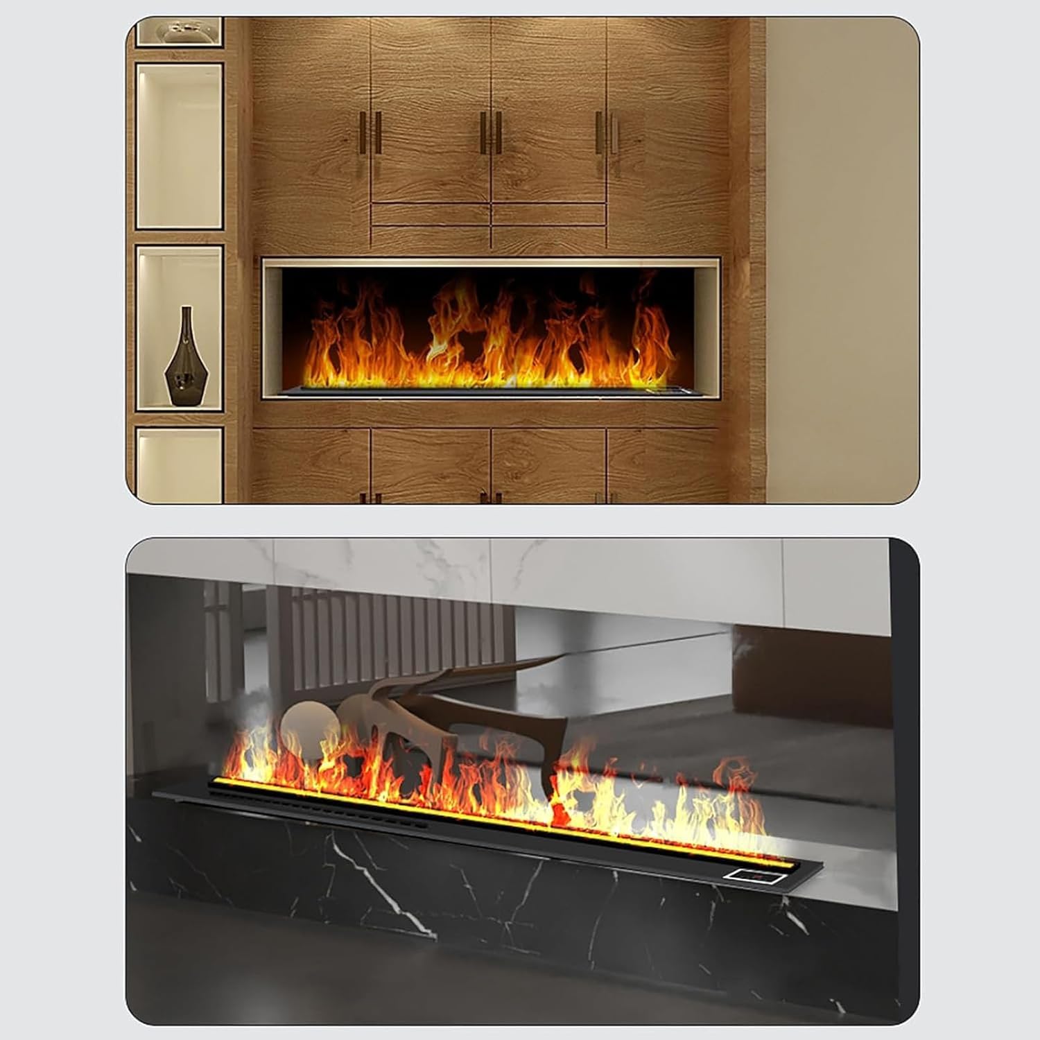 Electric Fireplace,Water Vapor Fireplace with Real Water