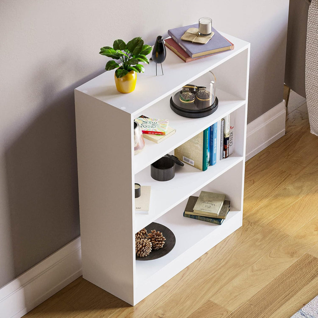 White Wooden Shelving Display Storage Unit Office Living Room Furniture