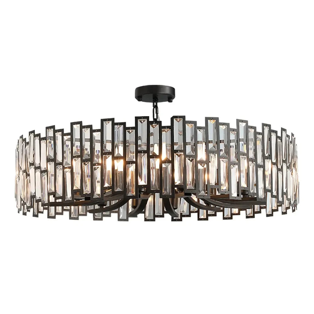 Modern Geometric Crystal Chandelier 14-Light with Adjustable