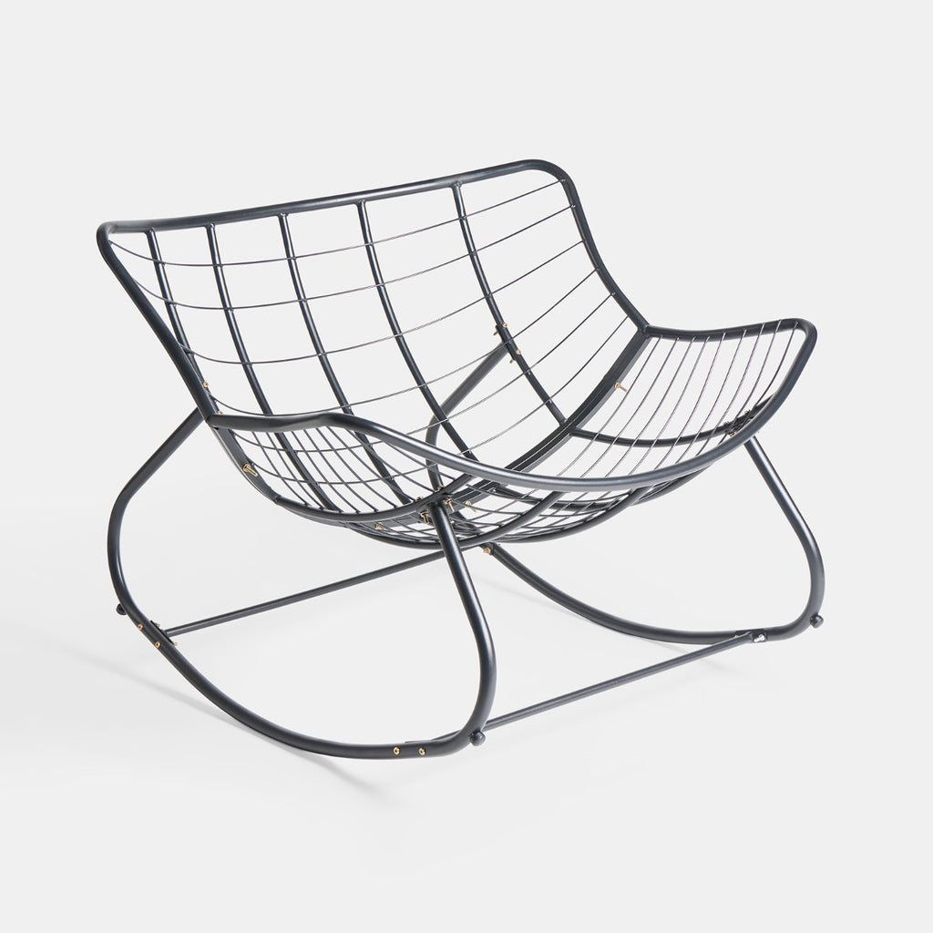 Ribbed Faux Fur Rocking Chair - Natural